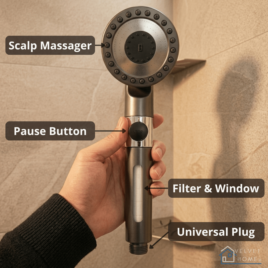 Filtered Shower Head - Velvet Home